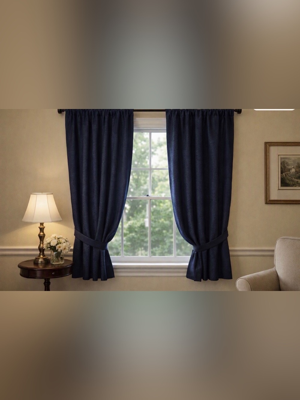 Mainstays Blackout Curtains in Navy Blue Set of 4 63” inches